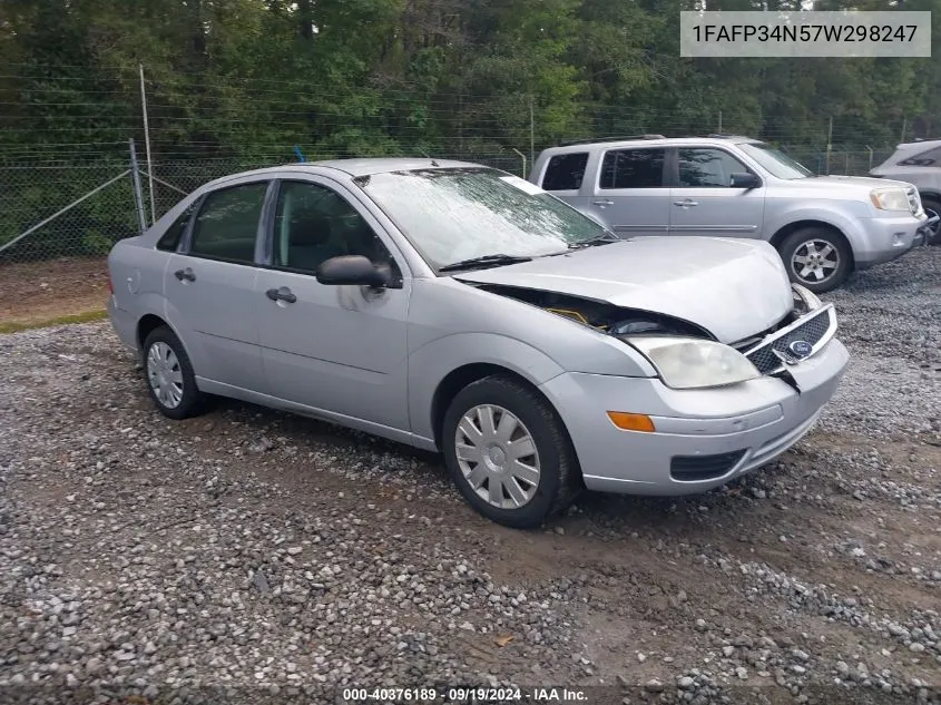 1FAFP34N57W298247 2007 Ford Focus S/Se/Ses