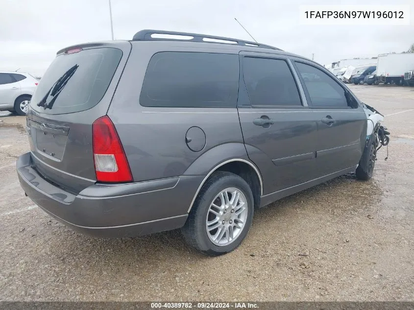 2007 Ford Focus Se/Ses VIN: 1FAFP36N97W196012 Lot: 40389782