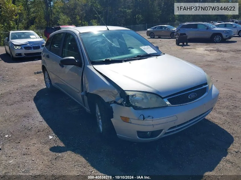 2007 Ford Focus S/Se/Ses VIN: 1FAHP37N07W344622 Lot: 40538278