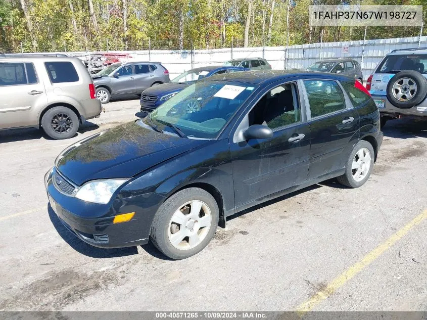 2007 Ford Focus S/Se/Ses VIN: 1FAHP37N67W198727 Lot: 40571265