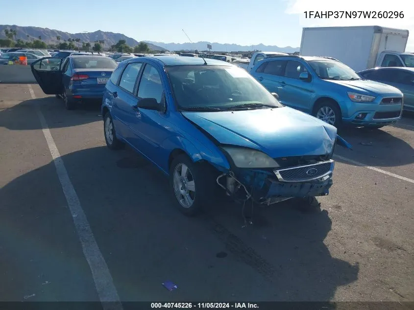 2007 Ford Focus S/Se/Ses VIN: 1FAHP37N97W260296 Lot: 40745226