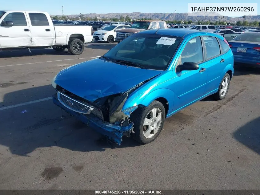 2007 Ford Focus S/Se/Ses VIN: 1FAHP37N97W260296 Lot: 40745226