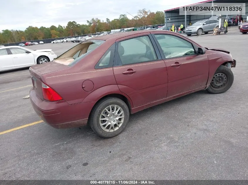 1FAFP34N47W118336 2007 Ford Focus S/Se/Ses