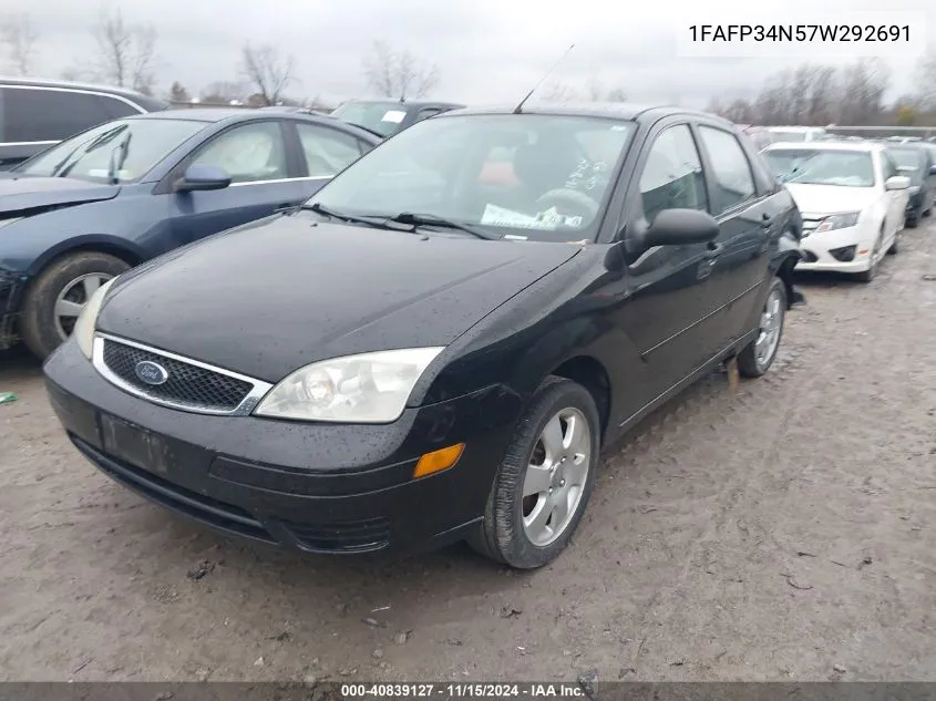 2007 Ford Focus S/Se/Ses VIN: 1FAFP34N57W292691 Lot: 40839127