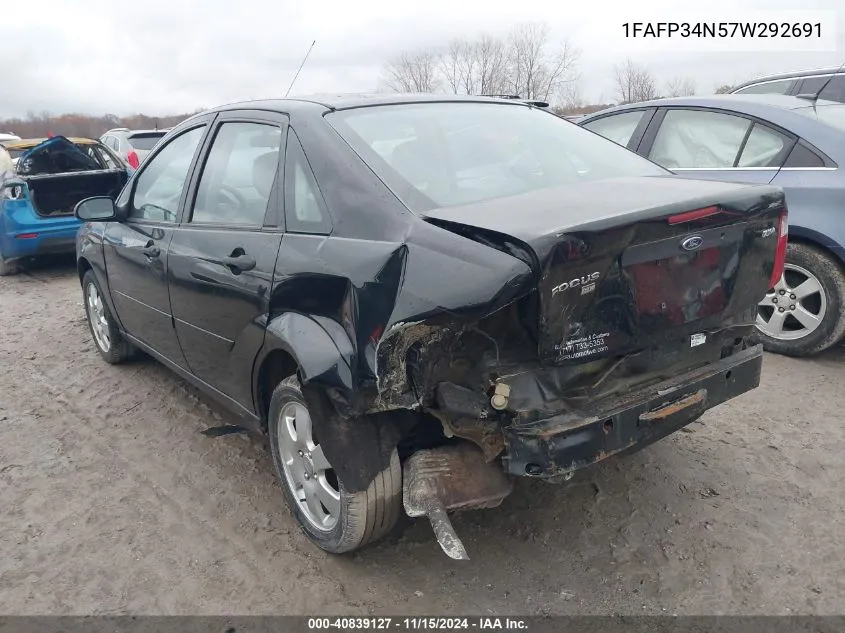 2007 Ford Focus S/Se/Ses VIN: 1FAFP34N57W292691 Lot: 40839127