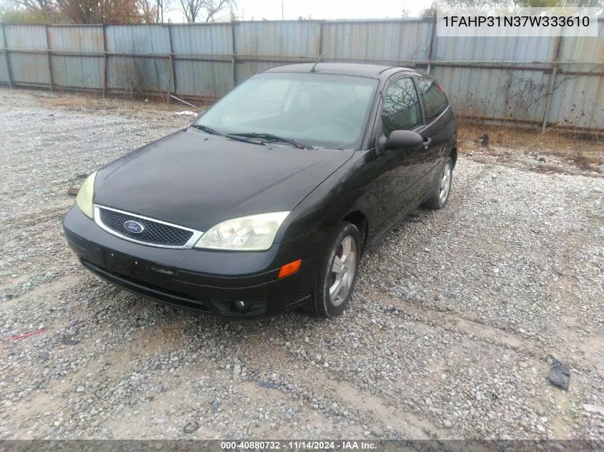 2007 Ford Focus S/Se/Ses VIN: 1FAHP31N37W333610 Lot: 40880732