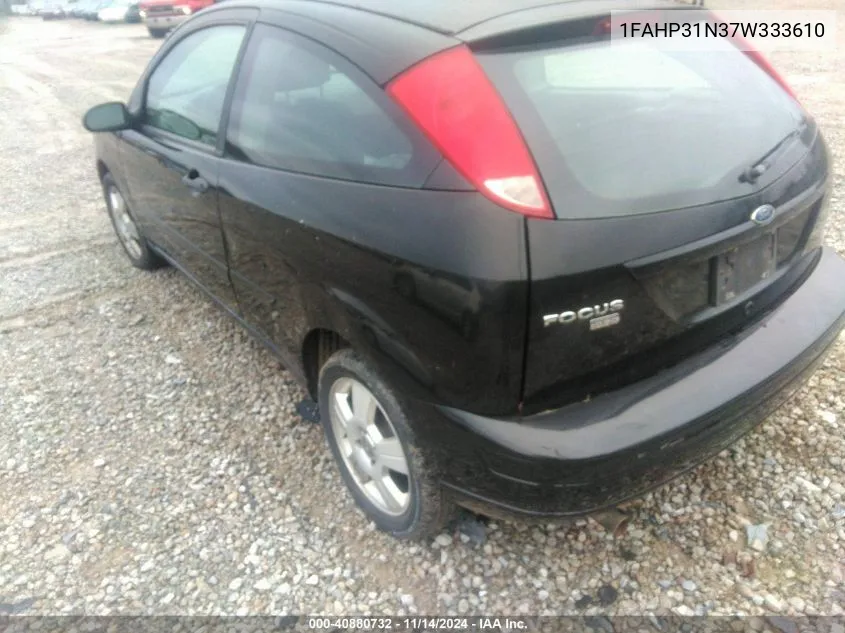 2007 Ford Focus S/Se/Ses VIN: 1FAHP31N37W333610 Lot: 40880732