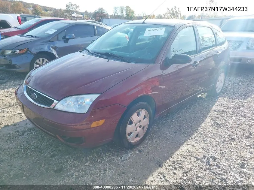 2007 Ford Focus S/Se/Ses VIN: 1FAFP37N17W344233 Lot: 40908296