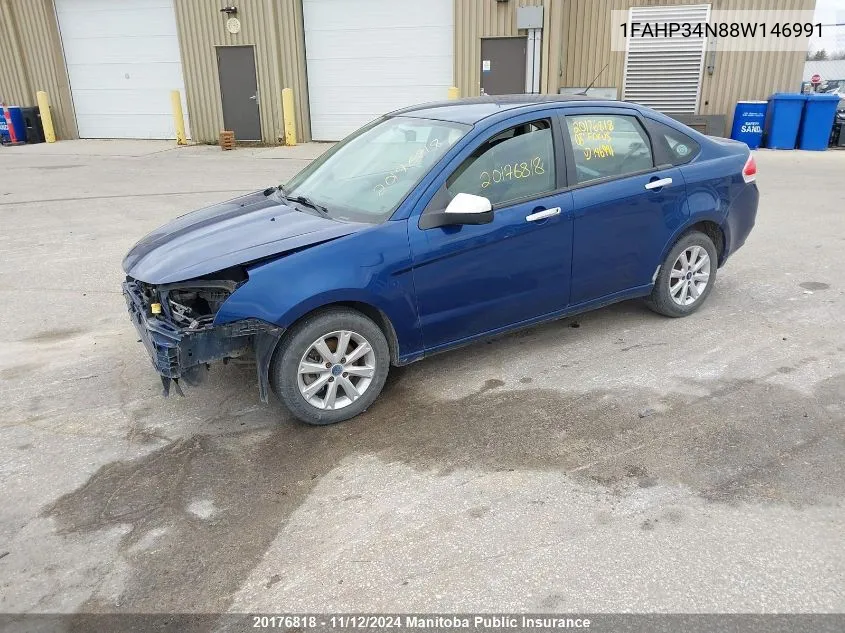 2008 Ford Focus Se VIN: 1FAHP34N88W146991 Lot: 20176818