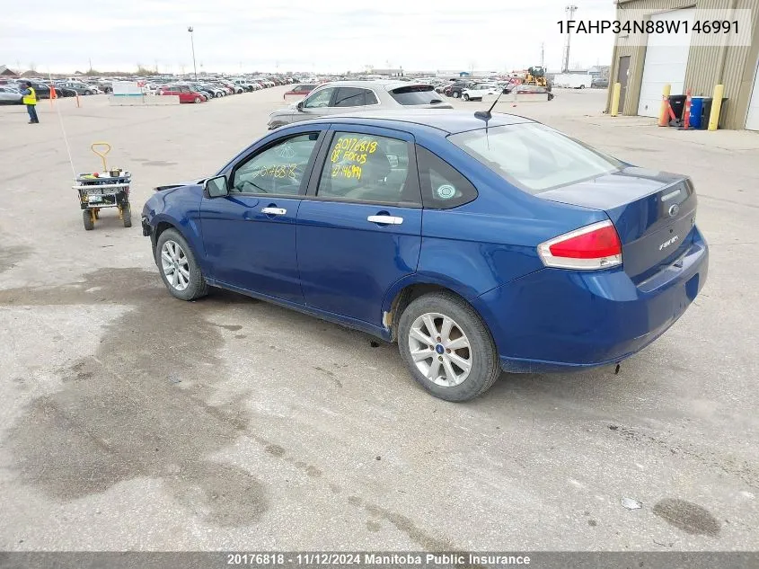 2008 Ford Focus Se VIN: 1FAHP34N88W146991 Lot: 20176818