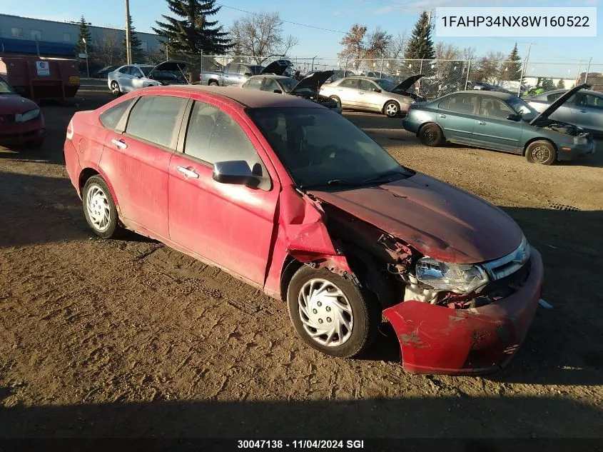 2008 Ford Focus S/Se VIN: 1FAHP34NX8W160522 Lot: 30047138