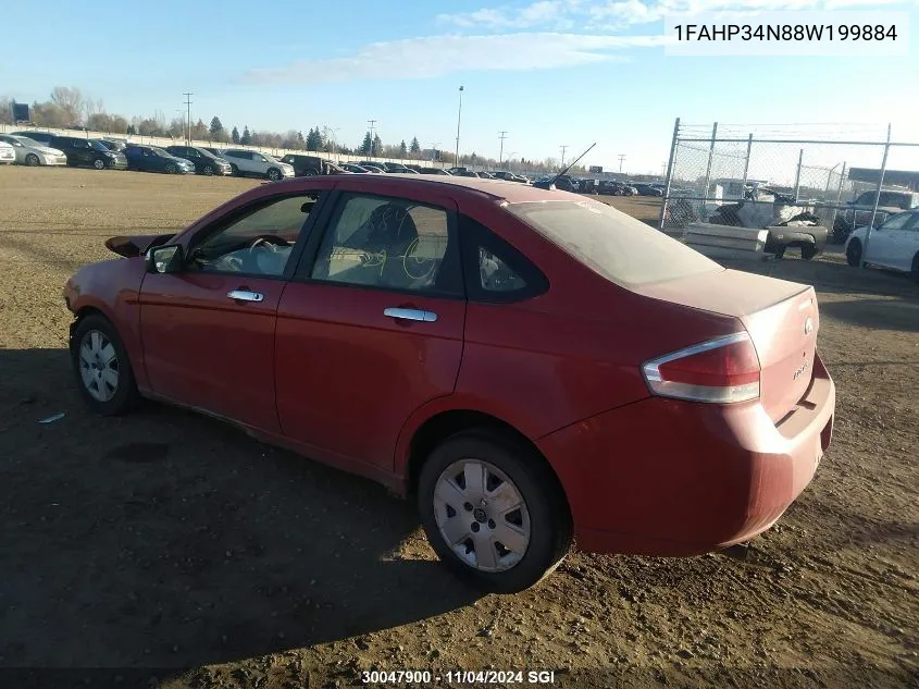 2008 Ford Focus S/Se VIN: 1FAHP34N88W199884 Lot: 30047900