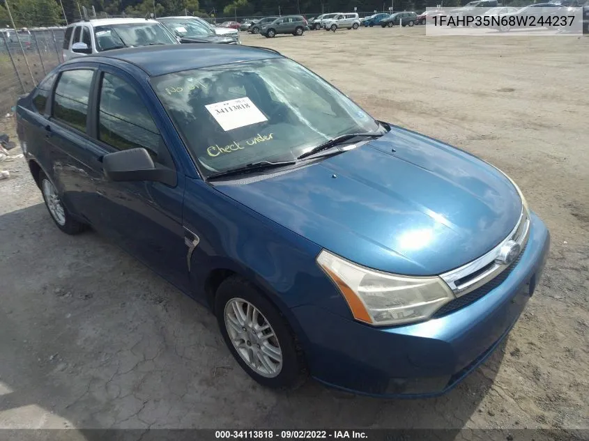 2008 Ford Focus Se/Ses VIN: 1FAHP35N68W244237 Lot: 34113818