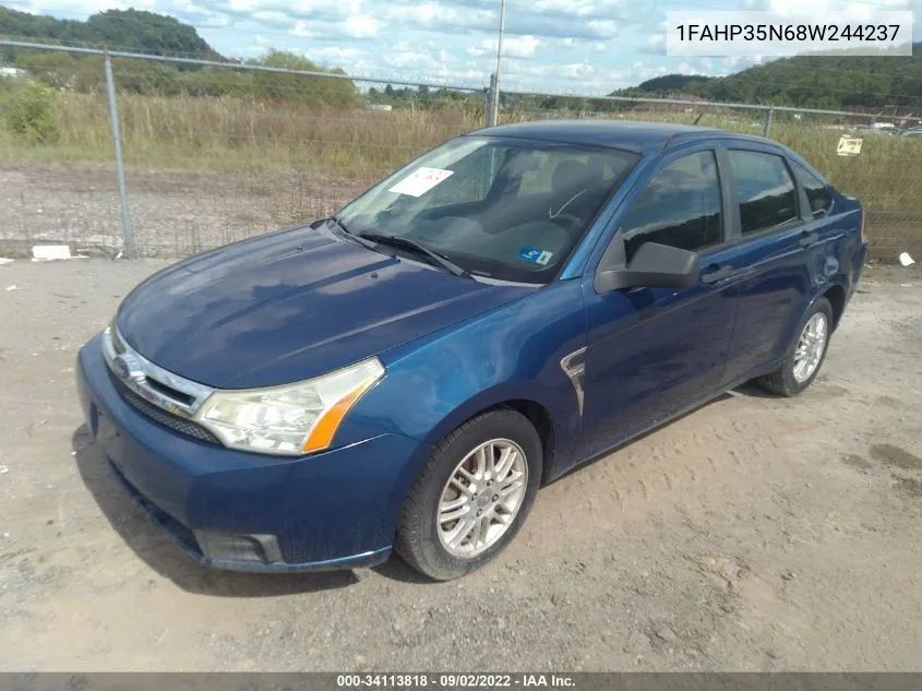 2008 Ford Focus Se/Ses VIN: 1FAHP35N68W244237 Lot: 34113818