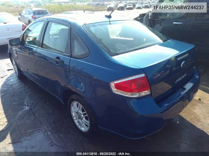 2008 Ford Focus Se/Ses VIN: 1FAHP35N68W244237 Lot: 34113818