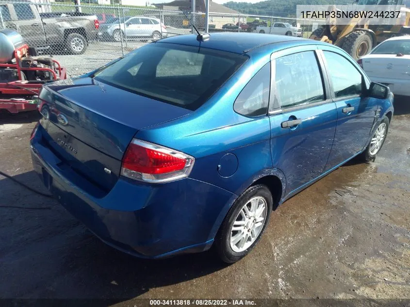 2008 Ford Focus Se/Ses VIN: 1FAHP35N68W244237 Lot: 34113818