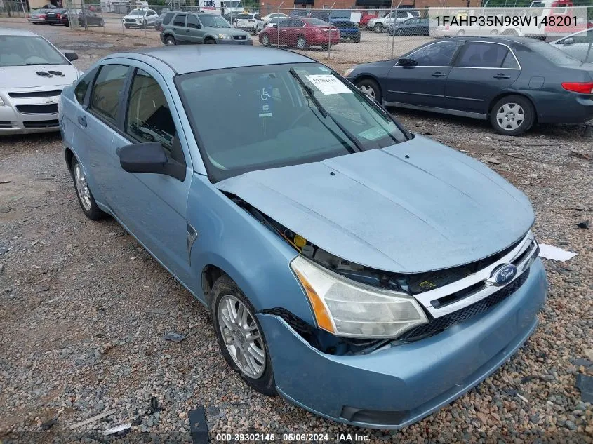 2008 Ford Focus Se/Ses VIN: 1FAHP35N98W148201 Lot: 39302145