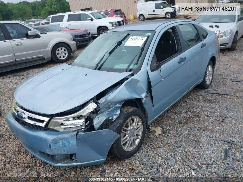 2008 Ford Focus Se/Ses VIN: 1FAHP35N98W148201 Lot: 39302145