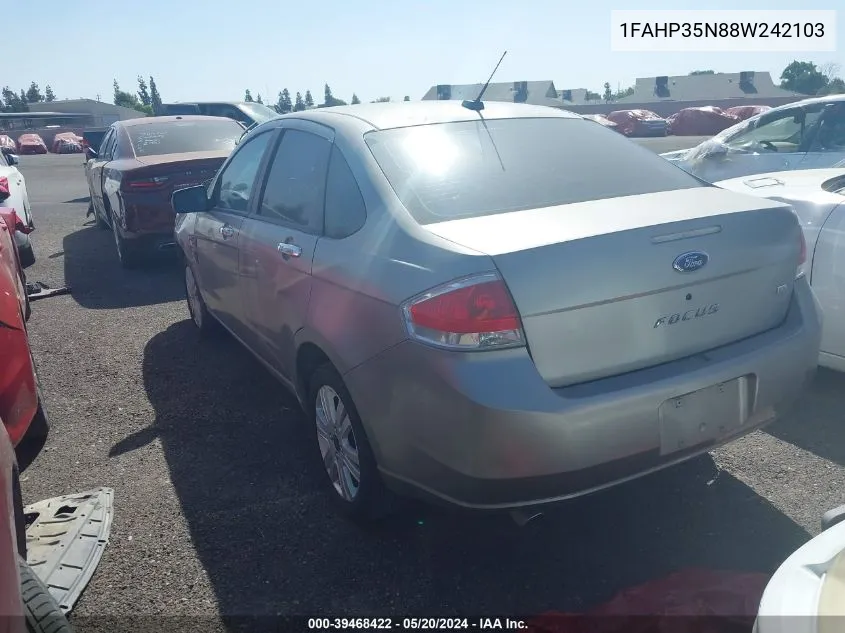 2008 Ford Focus Se/Ses VIN: 1FAHP35N88W242103 Lot: 39468422