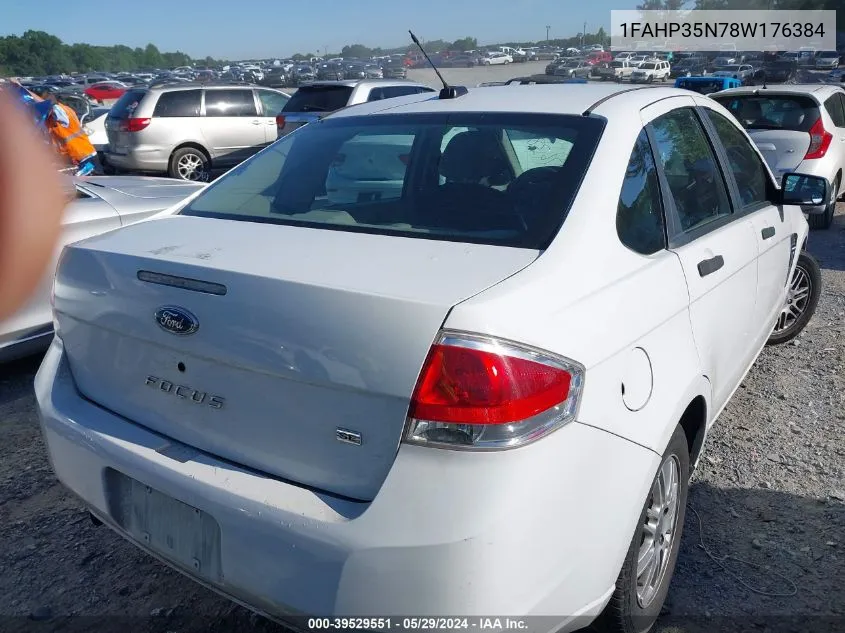 2008 Ford Focus Se/Ses VIN: 1FAHP35N78W176384 Lot: 39529551