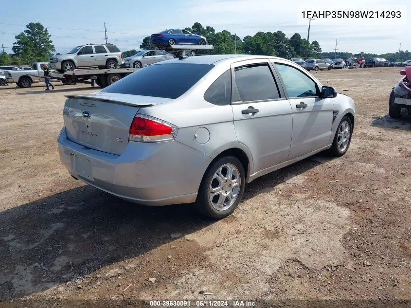 1FAHP35N98W214293 2008 Ford Focus Se/Ses