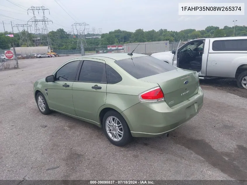 1FAHP35N08W265374 2008 Ford Focus Se/Ses