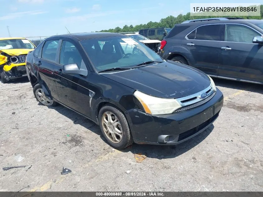 2008 Ford Focus Se/Ses VIN: 1FAHP35N28W188846 Lot: 40008467