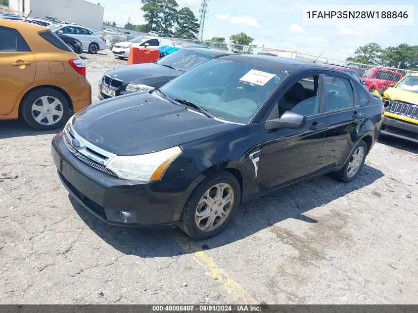 2008 Ford Focus Se/Ses VIN: 1FAHP35N28W188846 Lot: 40008467