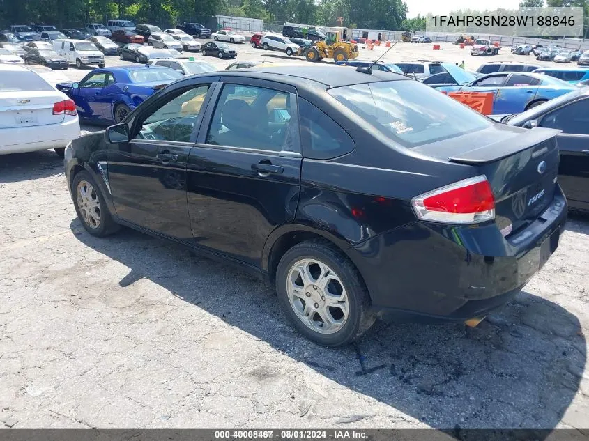 2008 Ford Focus Se/Ses VIN: 1FAHP35N28W188846 Lot: 40008467