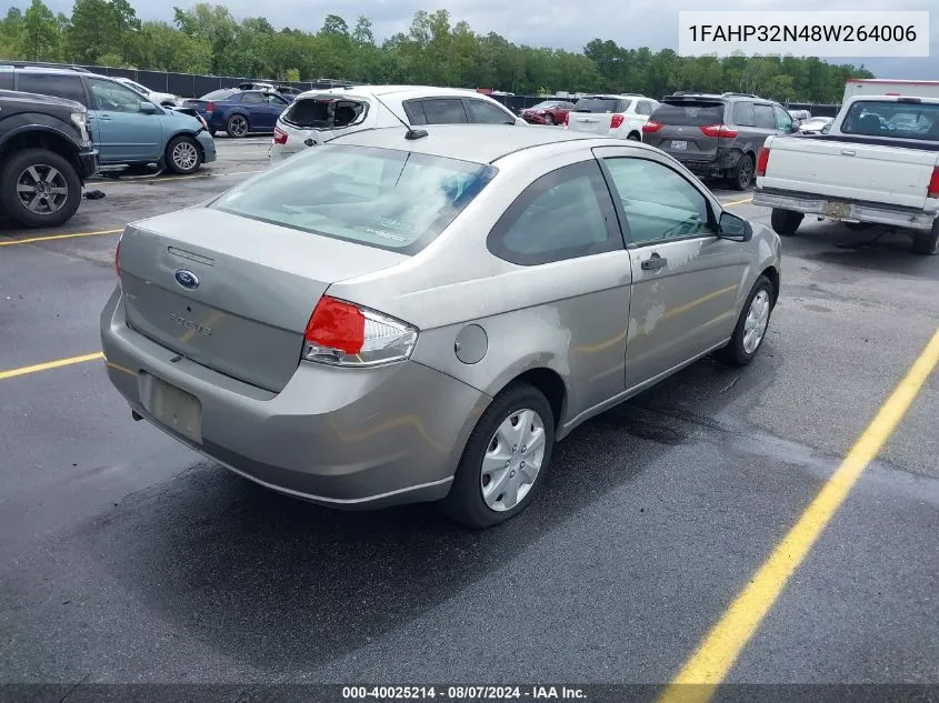 2008 Ford Focus S VIN: 1FAHP32N48W264006 Lot: 40025214