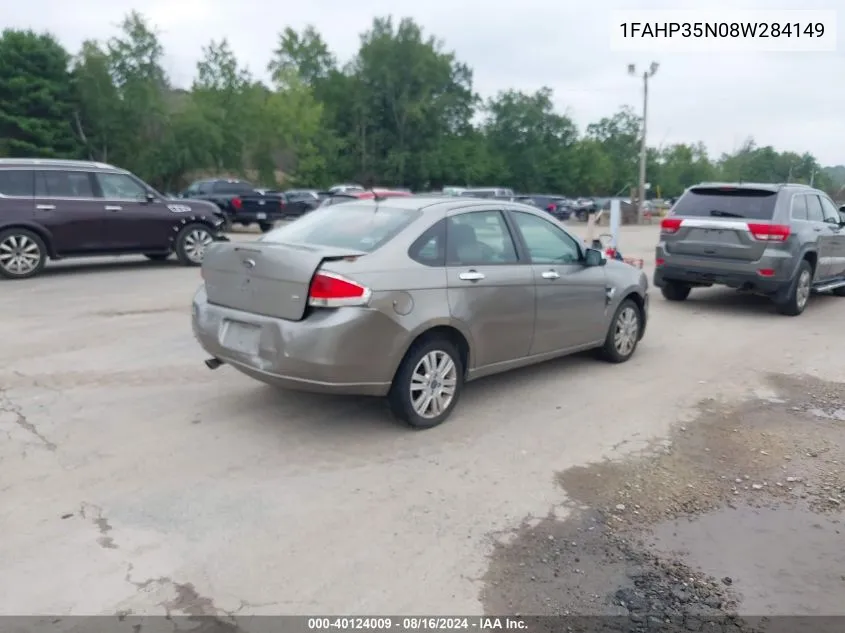 2008 Ford Focus Se/Ses VIN: 1FAHP35N08W284149 Lot: 40124009