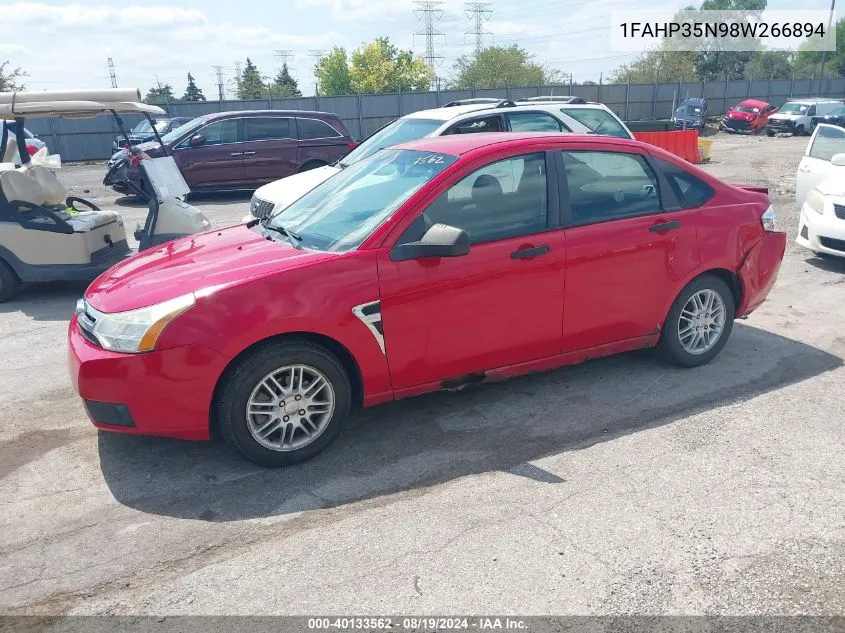 2008 Ford Focus Se/Ses VIN: 1FAHP35N98W266894 Lot: 40133562