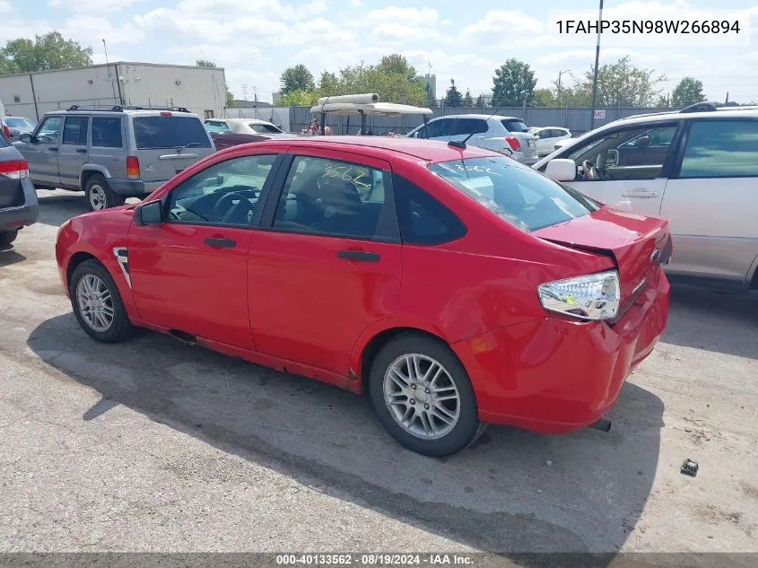 2008 Ford Focus Se/Ses VIN: 1FAHP35N98W266894 Lot: 40133562