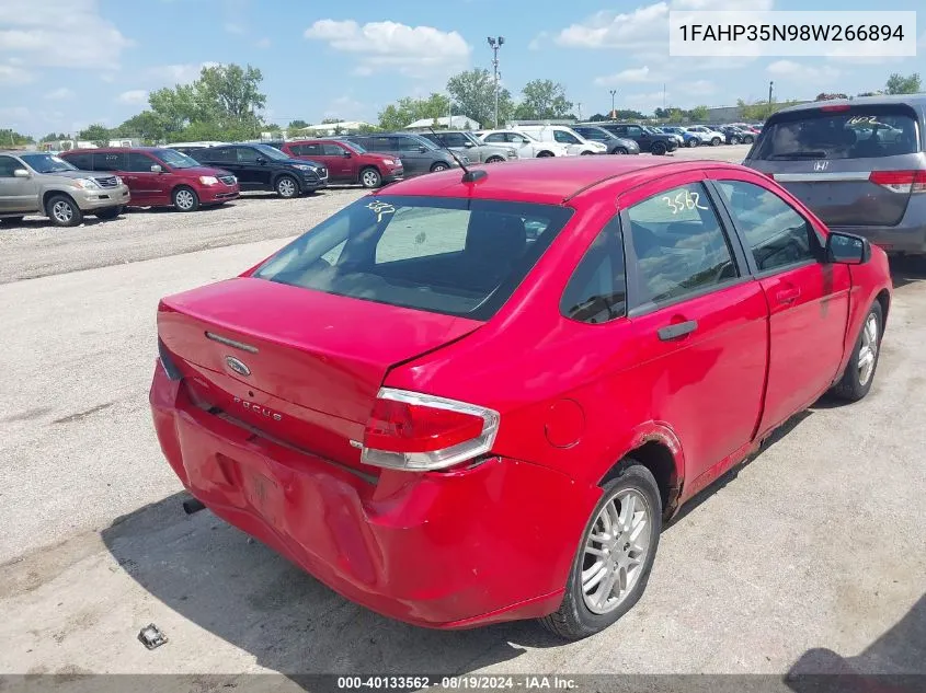 2008 Ford Focus Se/Ses VIN: 1FAHP35N98W266894 Lot: 40133562