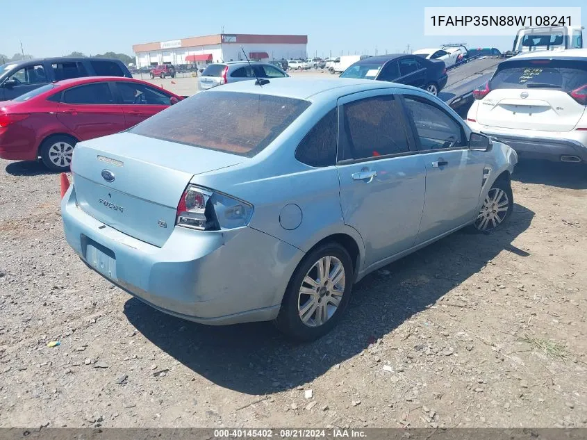 2008 Ford Focus Se/Ses VIN: 1FAHP35N88W108241 Lot: 40145402