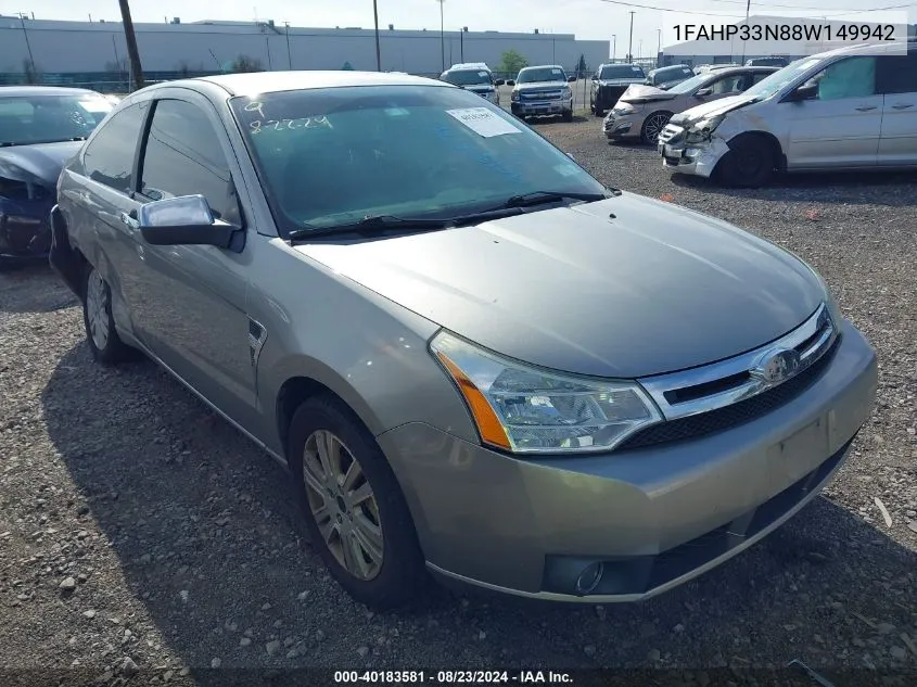 2008 Ford Focus Se/Ses VIN: 1FAHP33N88W149942 Lot: 40183581