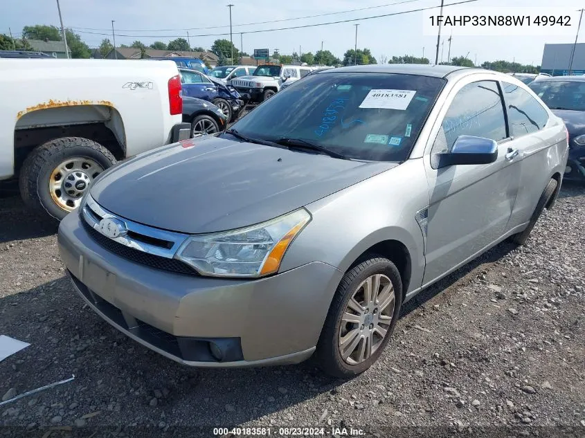 2008 Ford Focus Se/Ses VIN: 1FAHP33N88W149942 Lot: 40183581