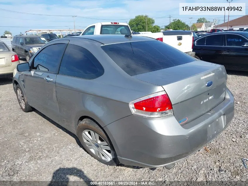 2008 Ford Focus Se/Ses VIN: 1FAHP33N88W149942 Lot: 40183581