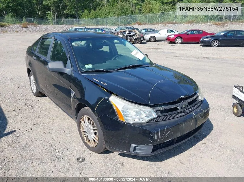 2008 Ford Focus Se/Ses VIN: 1FAHP35N38W275154 Lot: 40183890