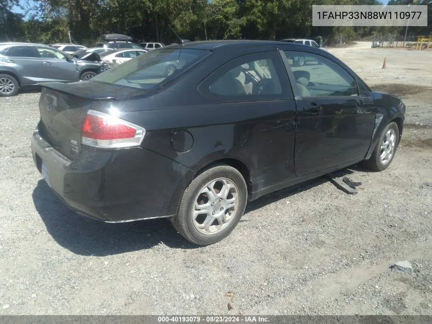 2008 Ford Focus Se/Ses VIN: 1FAHP33N88W110977 Lot: 40193079