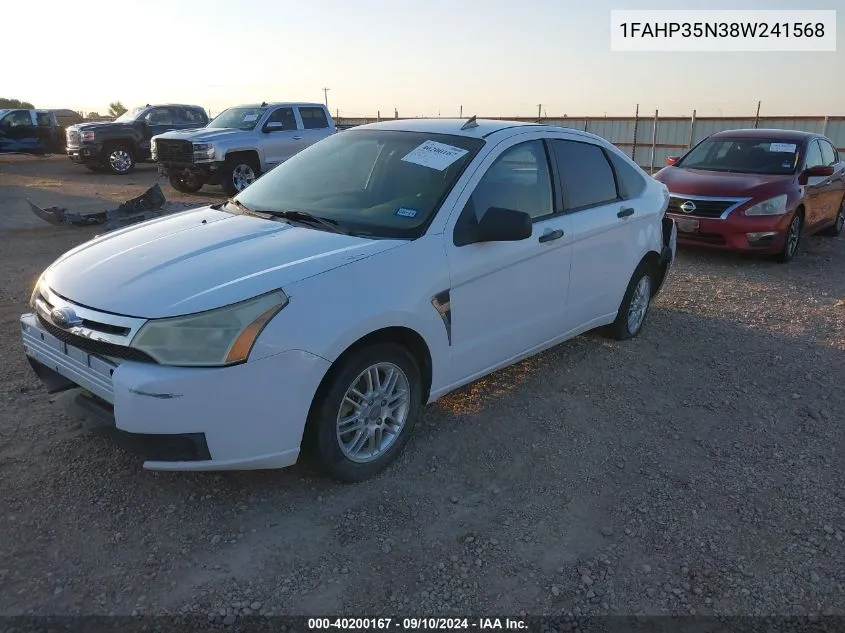 2008 Ford Focus Se/Ses VIN: 1FAHP35N38W241568 Lot: 40200167