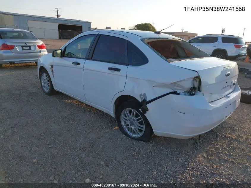 2008 Ford Focus Se/Ses VIN: 1FAHP35N38W241568 Lot: 40200167