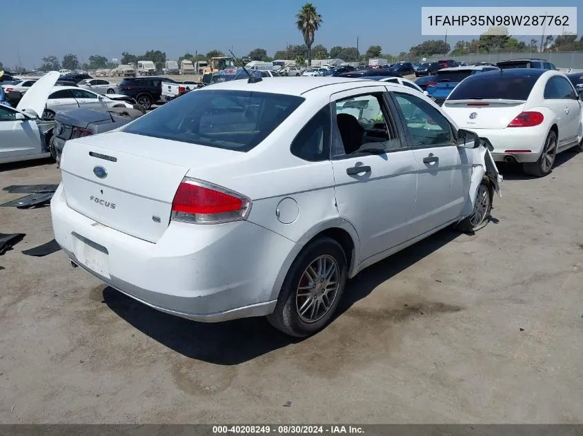 2008 Ford Focus Se/Ses VIN: 1FAHP35N98W287762 Lot: 40208249