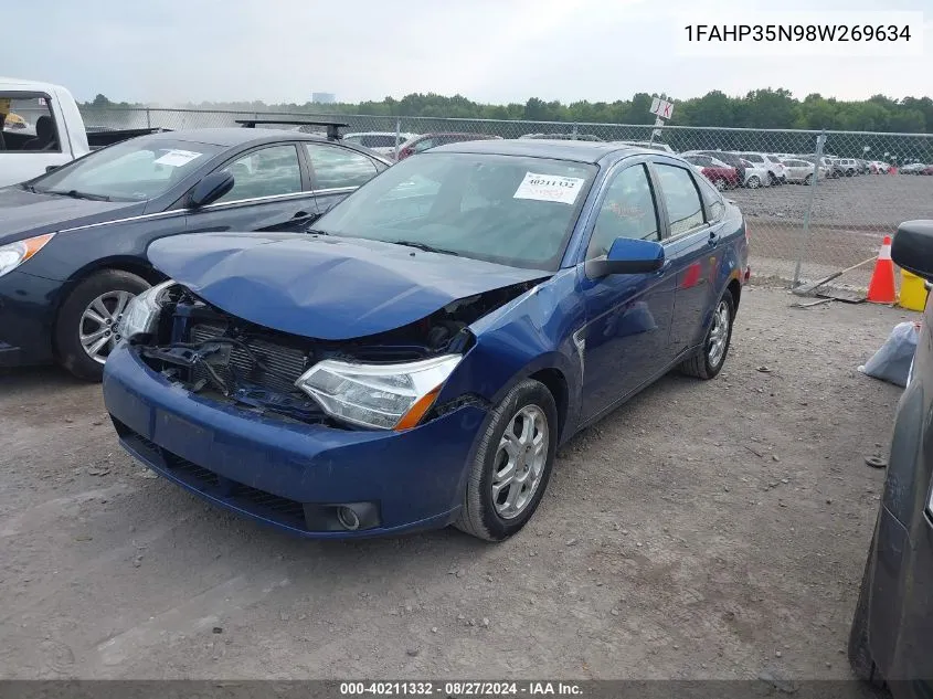 2008 Ford Focus Se/Ses VIN: 1FAHP35N98W269634 Lot: 40211332