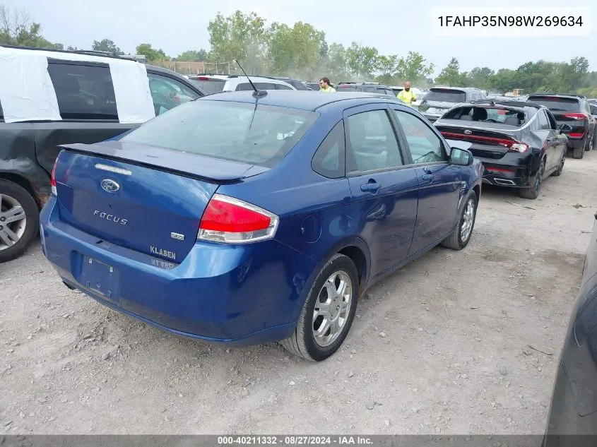 2008 Ford Focus Se/Ses VIN: 1FAHP35N98W269634 Lot: 40211332