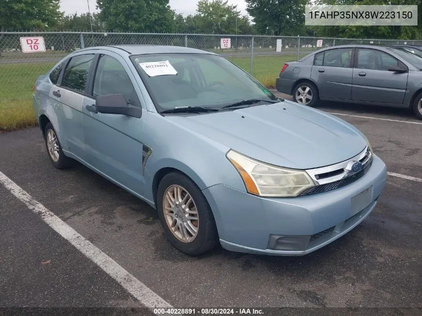 2008 Ford Focus Se/Ses VIN: 1FAHP35NX8W223150 Lot: 40228891