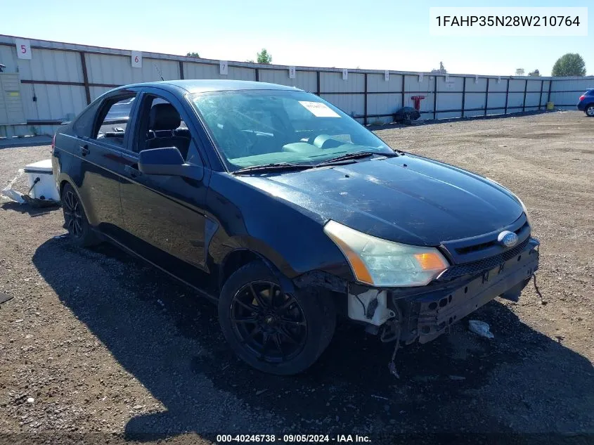 2008 Ford Focus Se/Sel/Ses VIN: 1FAHP35N28W210764 Lot: 40246738