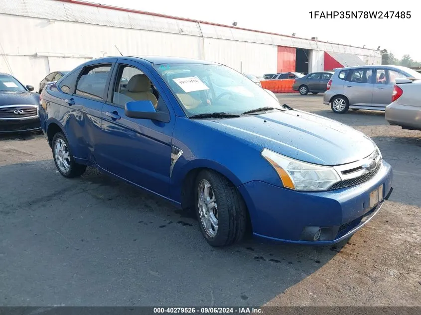 1FAHP35N78W247485 2008 Ford Focus Se/Ses