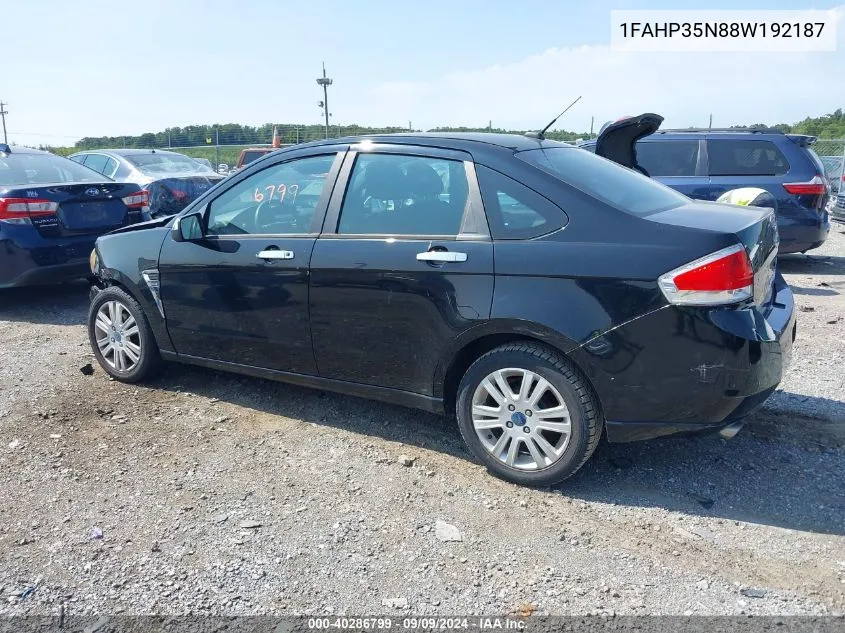 2008 Ford Focus Se/Ses VIN: 1FAHP35N88W192187 Lot: 40286799