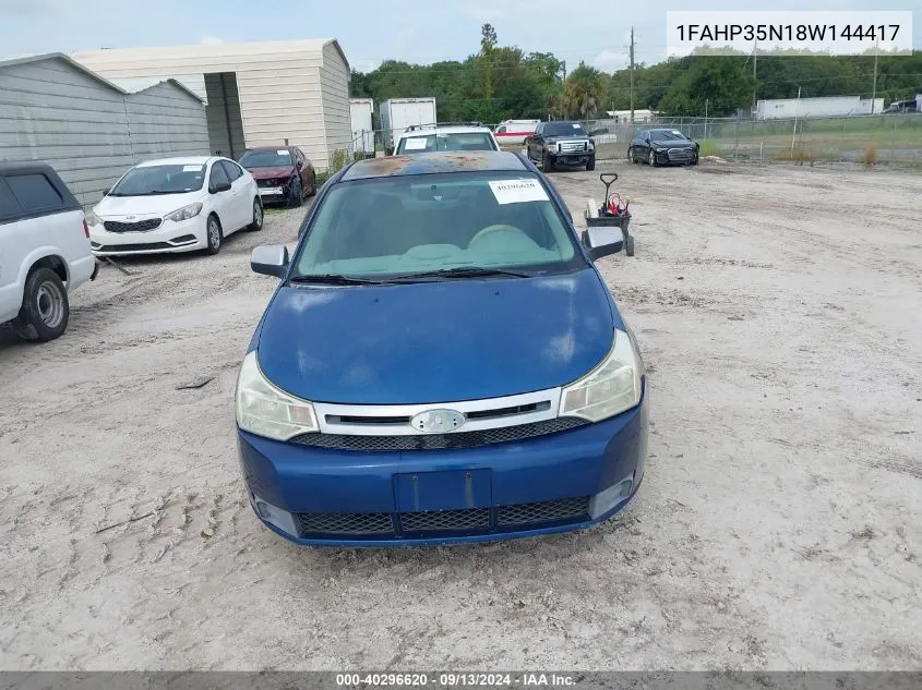 2008 Ford Focus Se/Sel/Ses VIN: 1FAHP35N18W144417 Lot: 40296620